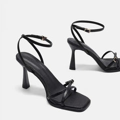 2025 designer women's new fashion letter high heels black super high heels