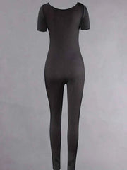Women's Rompers Short Sleeve Solid Skinny Bodycon Jumpsuits Fashion