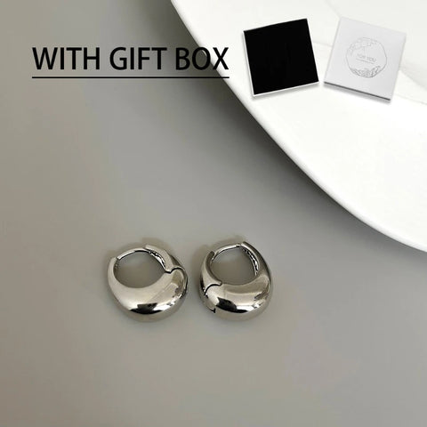 LENNIKOval Elegant Earrings, Women’s 3D Metal Design, Fit for Work/Casual Outfits,