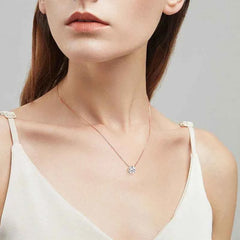 Smyoue 1-5CT Rose Gold Color Moissanite Necklace for Women