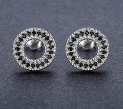 Black Spiral Stud Earrings