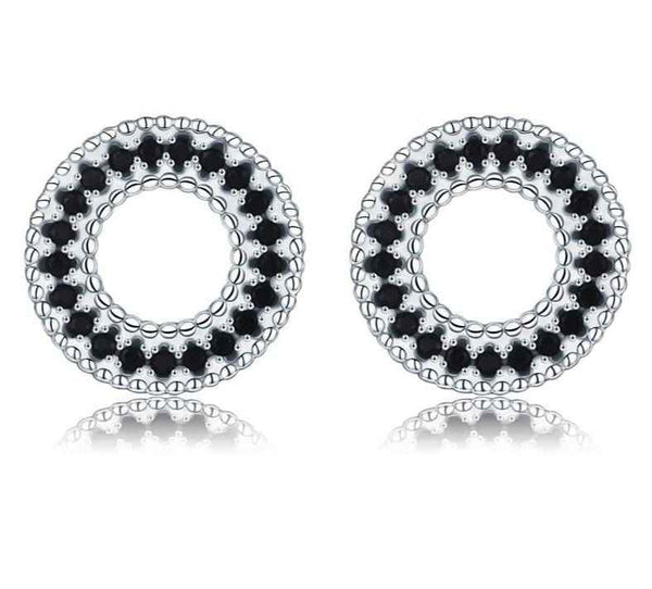 Black Spiral Stud Earrings