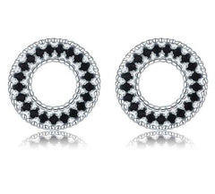 Black Spiral Stud Earrings