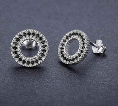 Black Spiral Stud Earrings