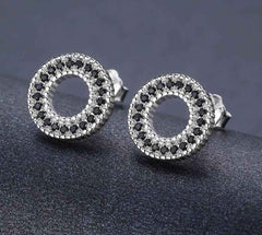 Black Spiral Stud Earrings