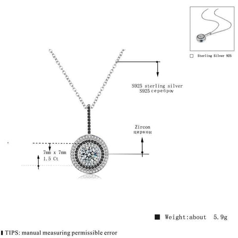 Round Bijoux Pendant Silver Necklace