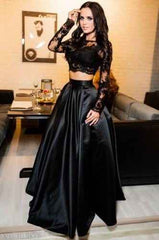 Elegant Black Chiffon Long Maxi Lace Dress