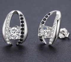 Oval Zirconia Stud Earrings