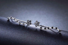 Black Flower Spinel Earrings