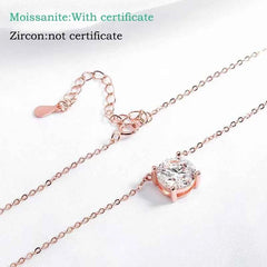 Smyoue 1-5CT Rose Gold Color Moissanite Necklace for Women