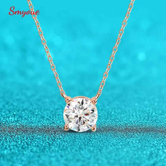 Smyoue 1-5CT Rose Gold Color Moissanite Necklace for Women