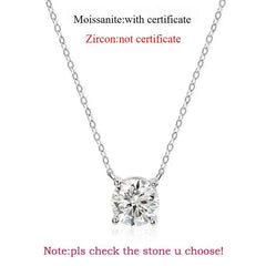 Smyoue 1-5CT Rose Gold Color Moissanite Necklace for Women