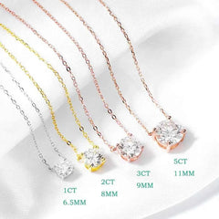 Smyoue 1-5CT Rose Gold Color Moissanite Necklace for Women