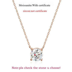 Smyoue 1-5CT Rose Gold Color Moissanite Necklace for Women