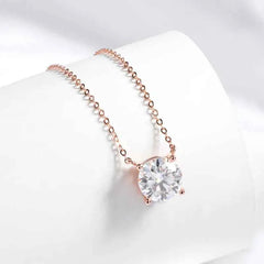 Smyoue 1-5CT Rose Gold Color Moissanite Necklace for Women