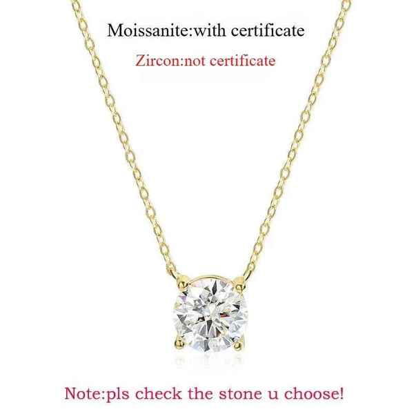 Smyoue 1-5CT Rose Gold Color Moissanite Necklace for Women