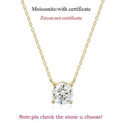 Smyoue 1-5CT Rose Gold Color Moissanite Necklace for Women