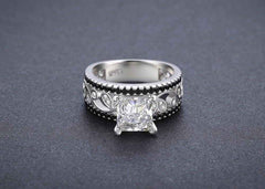 Sterling Silver Trendy Engagement Ring