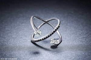 Romantic Silver Cross Designed Ring