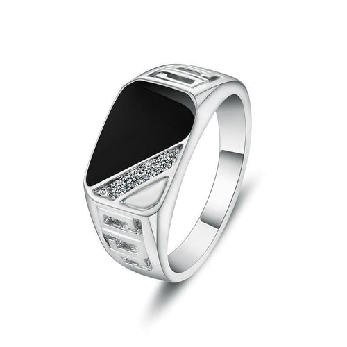 Luxury Square Fashion Black Onyx Ring