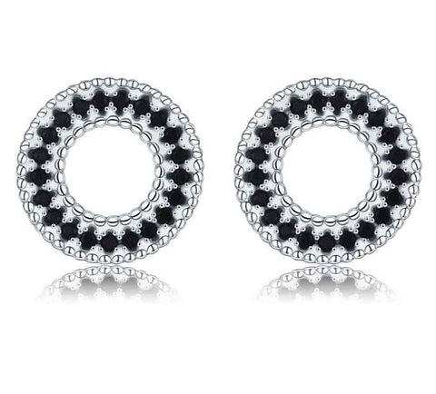 Black Spiral Stud Earrings