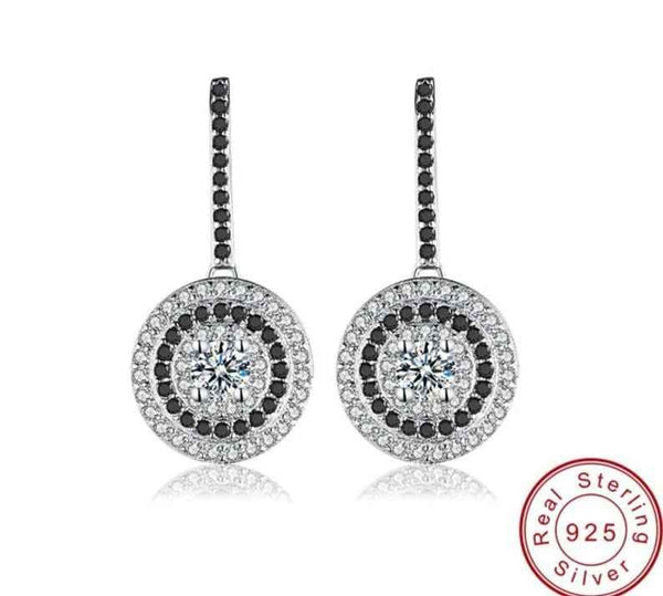 Round Zirconia Drop Earrings