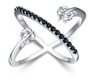 Romantic Silver Cross Designed Ring