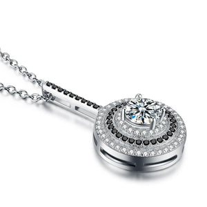 Round Bijoux Pendant Silver Necklace
