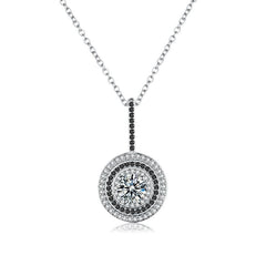 Round Bijoux Pendant Silver Necklace