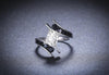 Spiral Black Geometric Stone Ring
