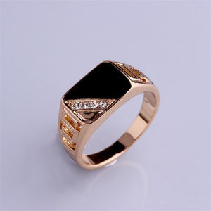 Luxury Square Fashion Black Onyx Ring