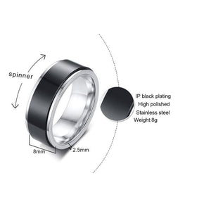 Rotatable Black Double Layered Ring