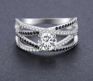 Sterling Silver Interlacing Engagement Ring