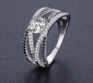 Sterling Silver Interlacing Engagement Ring