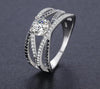 Sterling Silver Interlacing Engagement Ring