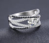 Sterling Silver Interlacing Engagement Ring