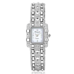 Silver Stainless Steel Crystal Watch