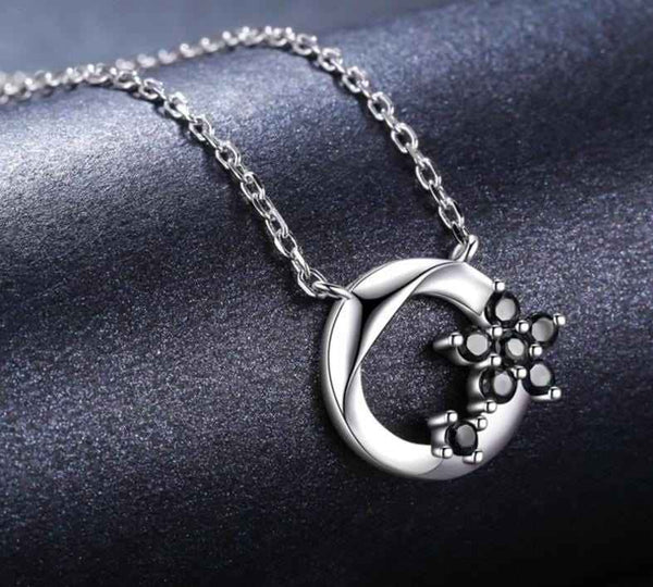 Flower Pendant Sterling Silver Necklace