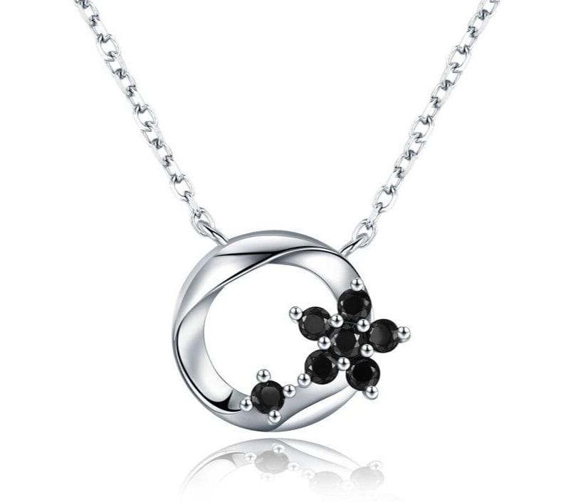 Flower Pendant Sterling Silver Necklace