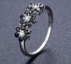 Black Flower Spinel Ring