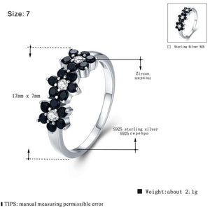 Black Flower Spinel Ring