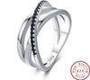 Sterling Silver Engagement Cross black Ring