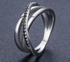 Sterling Silver Engagement Cross black Ring