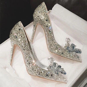 Rhinestone High Heels Cinderella Wedding Shoes