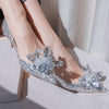 Rhinestone High Heels Cinderella Wedding Shoes