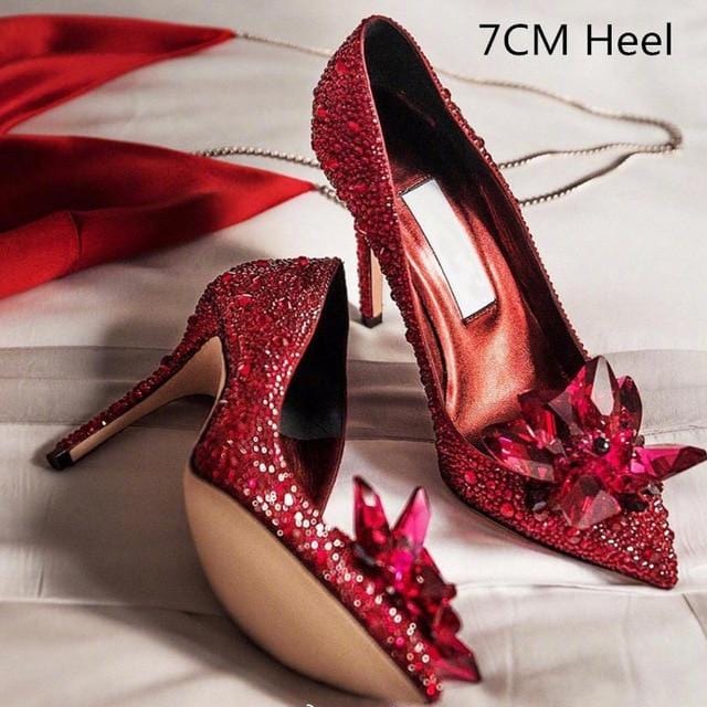 Rhinestone High Heels Cinderella Wedding Shoes