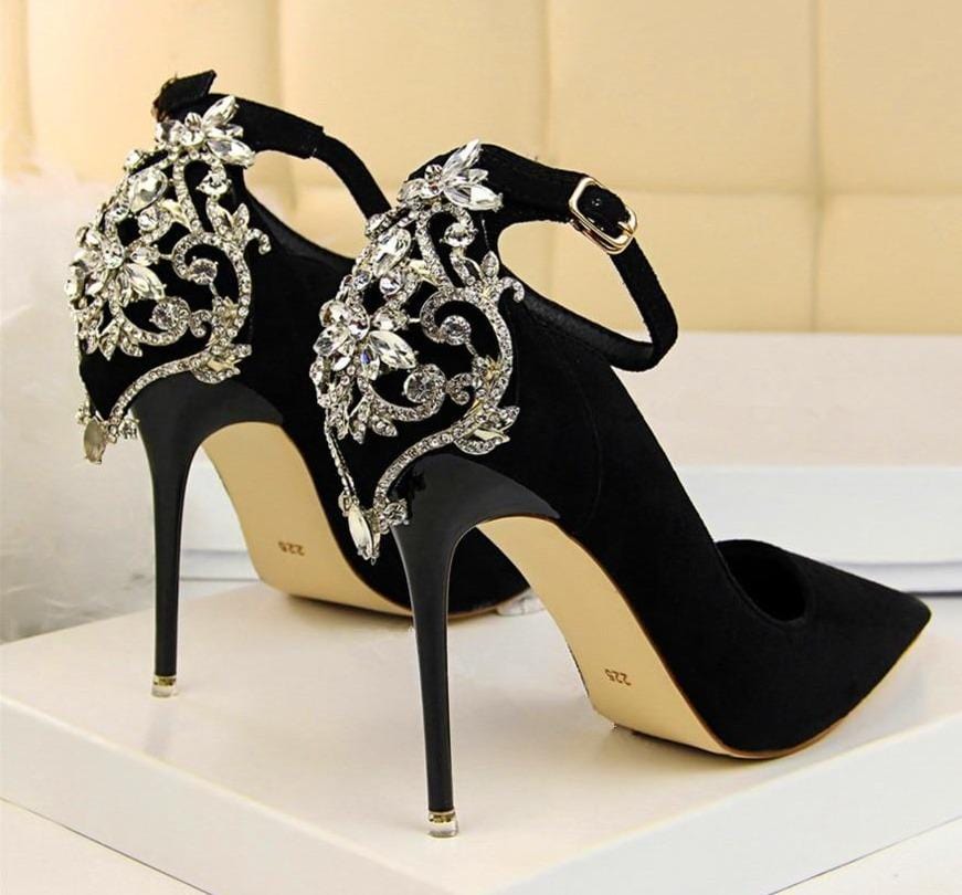 High Heel Embroidered Ankle Banquet Shoes