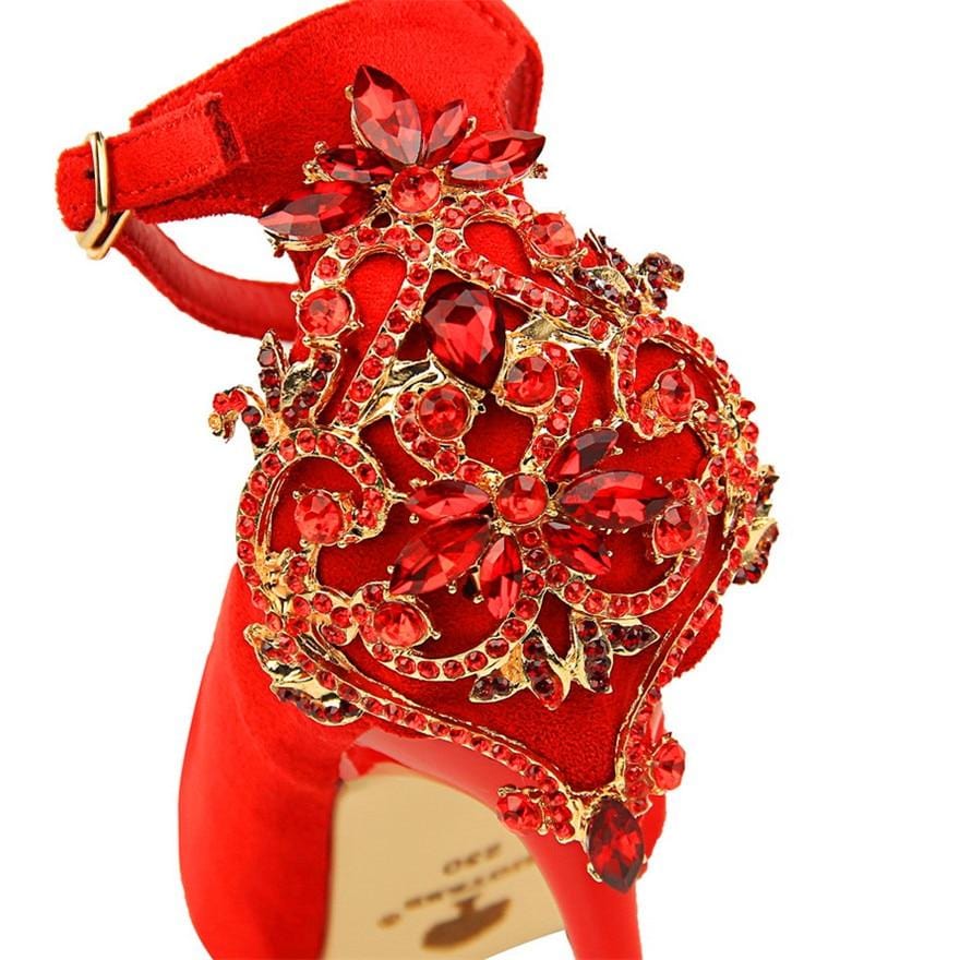 High Heel Embroidered Ankle Banquet Shoes