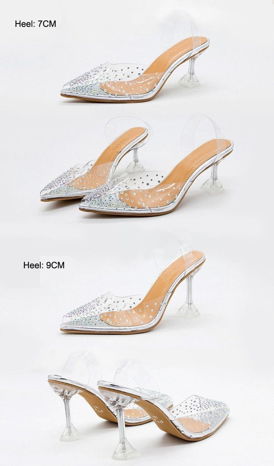 High Heels Transparent Cinderella Shoes