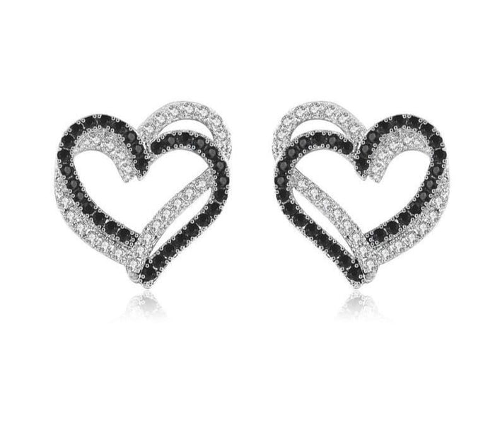 Double Hearts Stud Earrings